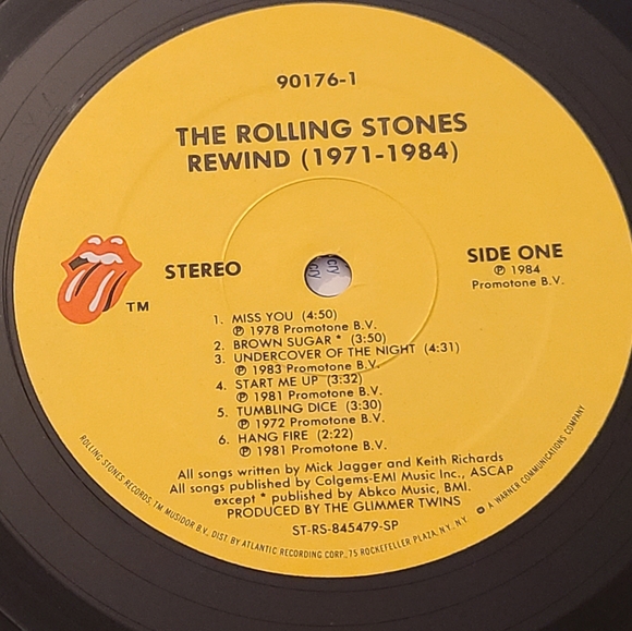 The Rolling Stones Rewind 1971-1984 vintage vinyl record. Black yellow LP FAIR - Picture 4 of 9